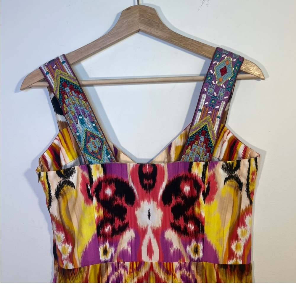 ETRO FUCHSIA IKAT RIBBON STRAP MIDI DRESS SIZE EU 40 - Picture 11 of 13